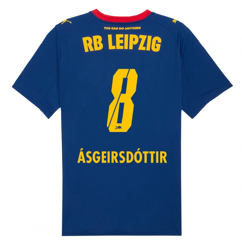 Danxen Femme Maillot Emilía Kiær Ásgeirsdóttir #8 Marine Rouge Tenues Extérieur 2025/26 T-Shirt