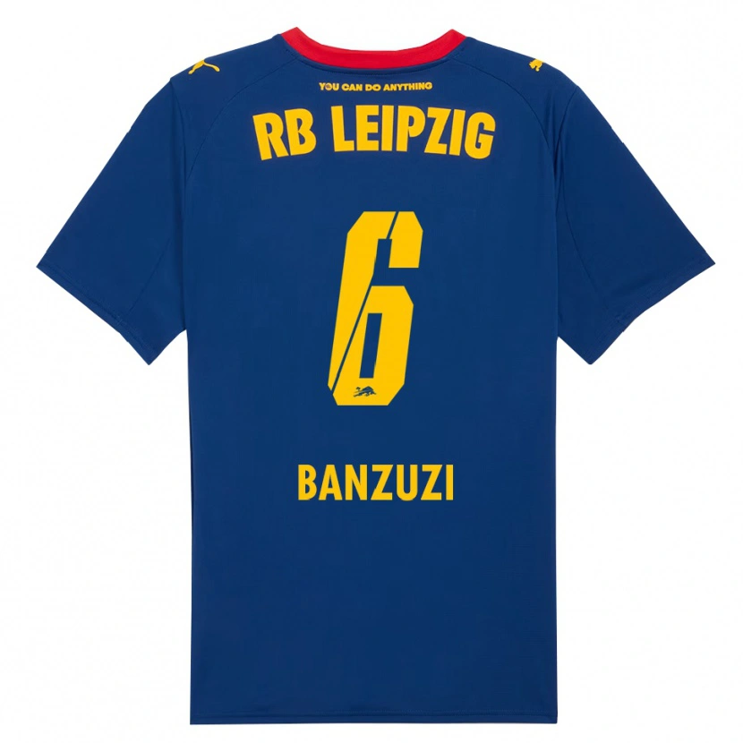 Danxen Femme Maillot Ezechiel Banzuzi #6 Marine Rouge Tenues Extérieur 2025/26 T-Shirt