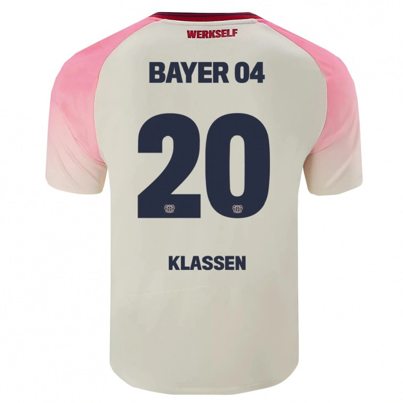 Danxen Femme Maillot Ole Klaßen #20 Rose Blanc Cassé Tenues Extérieur 2025/26 T-Shirt