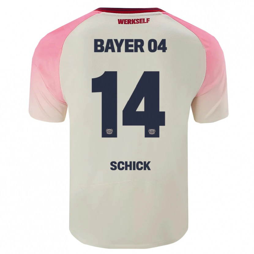 Danxen Femme Maillot Patrik Schick #14 Rose Blanc Cassé Tenues Extérieur 2025/26 T-Shirt