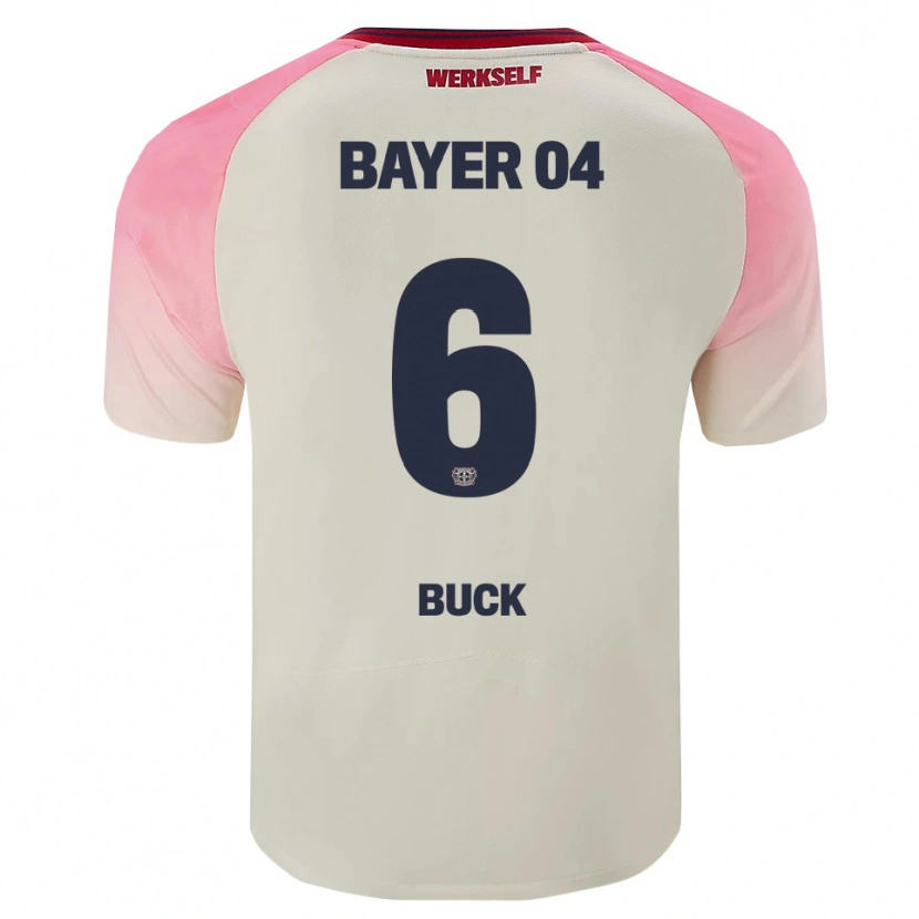 Danxen Femme Maillot Dustin Buck #6 Rose Blanc Cassé Tenues Extérieur 2025/26 T-Shirt