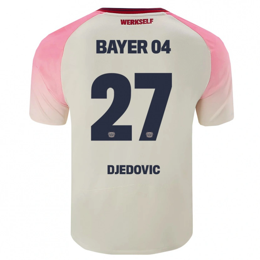Danxen Femme Maillot Seldin Djedovic #27 Rose Blanc Cassé Tenues Extérieur 2025/26 T-Shirt