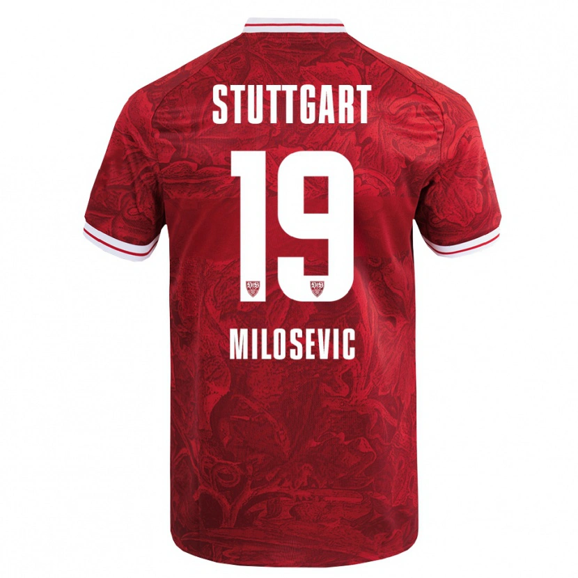 Danxen Femme Maillot Jovan Milosevic #19 Rouge Noir Tenues Extérieur 2025/26 T-Shirt