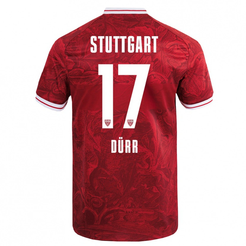 Danxen Femme Maillot Muriel Dürr #17 Rouge Noir Tenues Extérieur 2025/26 T-Shirt