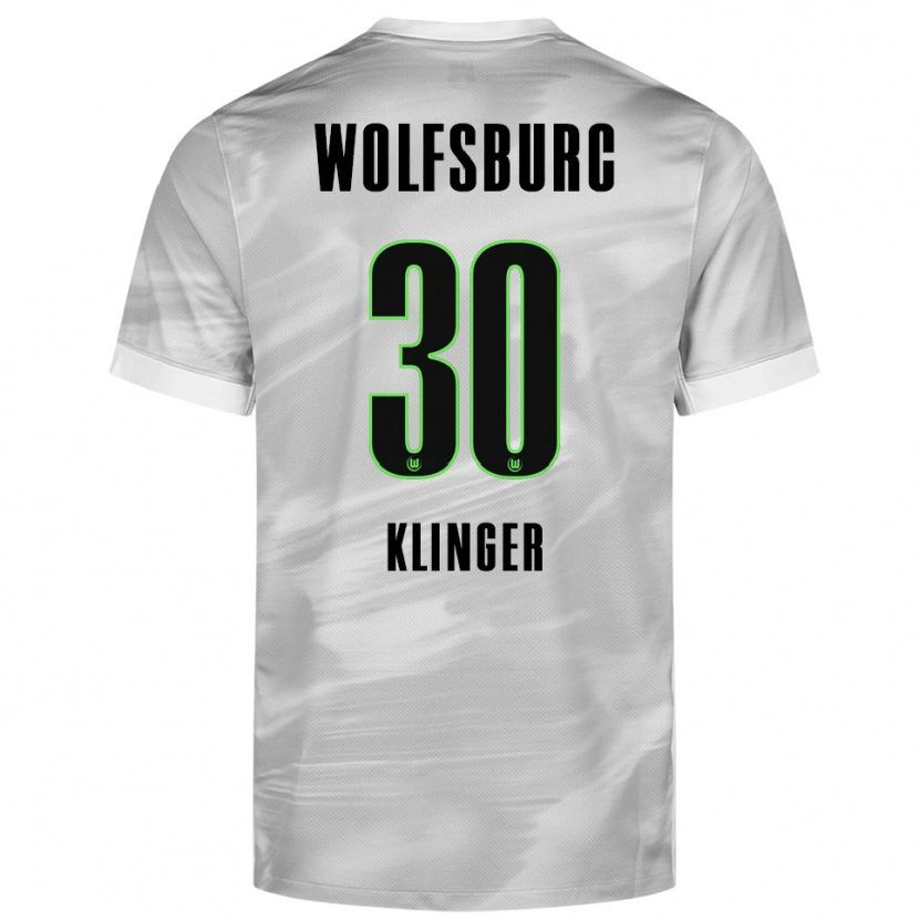 Danxen Femme Maillot Niklas Klinger #30 Gris Blanc Tenues Extérieur 2025/26 T-Shirt