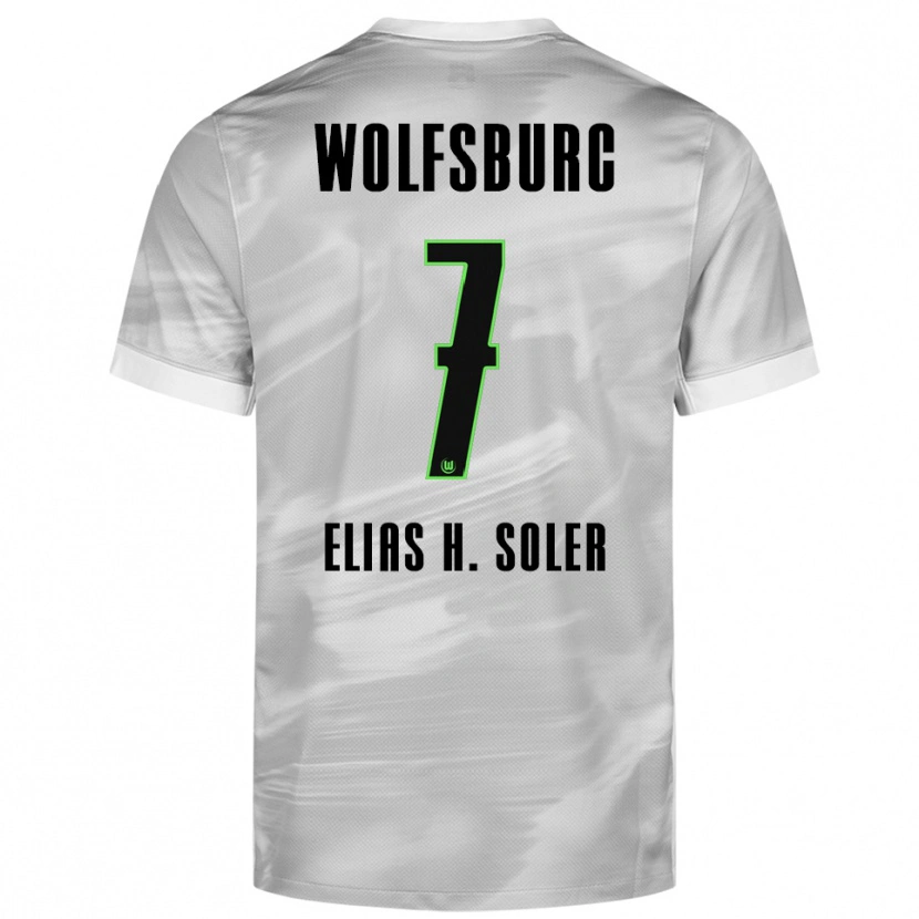 Danxen Femme Maillot Elias Hernandez Soler #7 Gris Blanc Tenues Extérieur 2025/26 T-Shirt