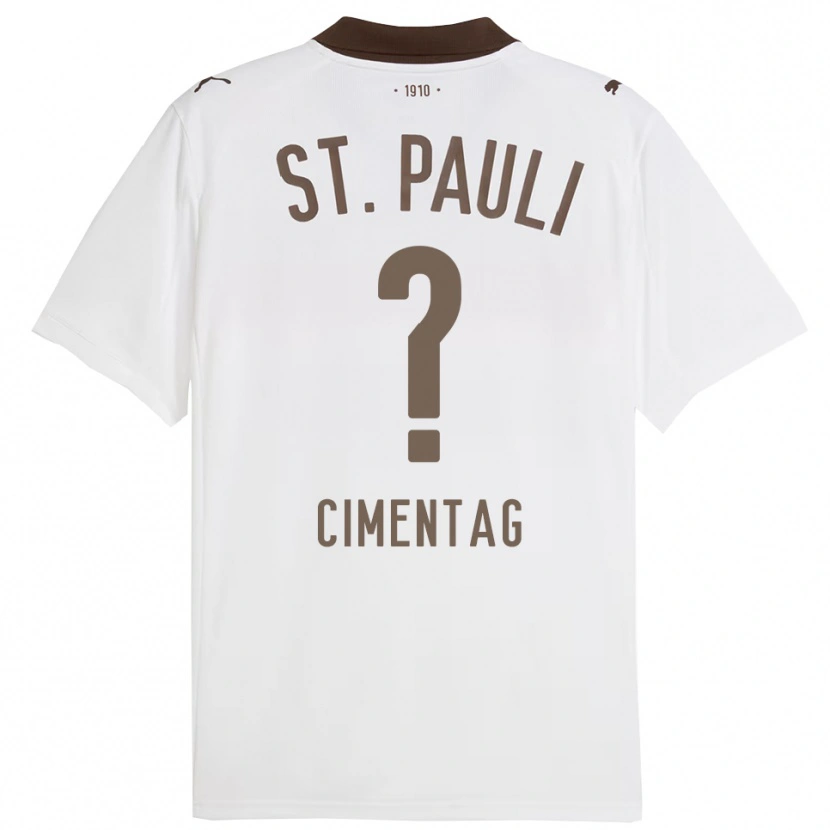 Danxen Femme Maillot Denis Cimentag #0 Blanc Rouge Tenues Extérieur 2025/26 T-Shirt