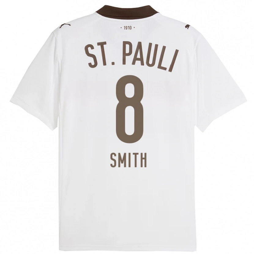 Danxen Femme Maillot Eric Smith #8 Blanc Rouge Tenues Extérieur 2025/26 T-Shirt