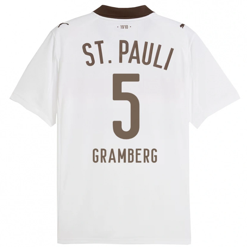 Danxen Femme Maillot Jamel Gramberg #5 Blanc Rouge Tenues Extérieur 2025/26 T-Shirt