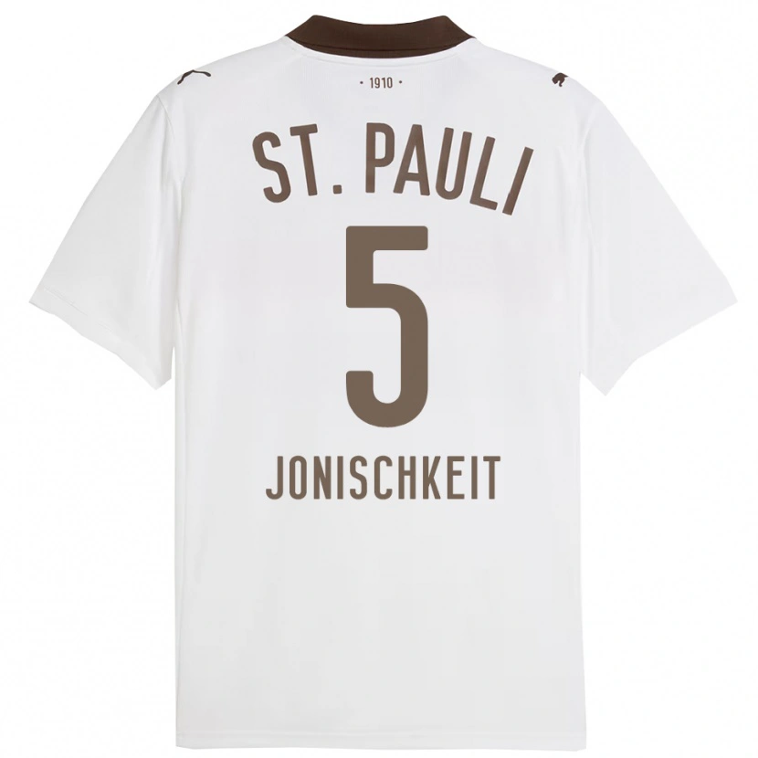 Danxen Femme Maillot Jamal Jonischkeit #5 Blanc Rouge Tenues Extérieur 2025/26 T-Shirt