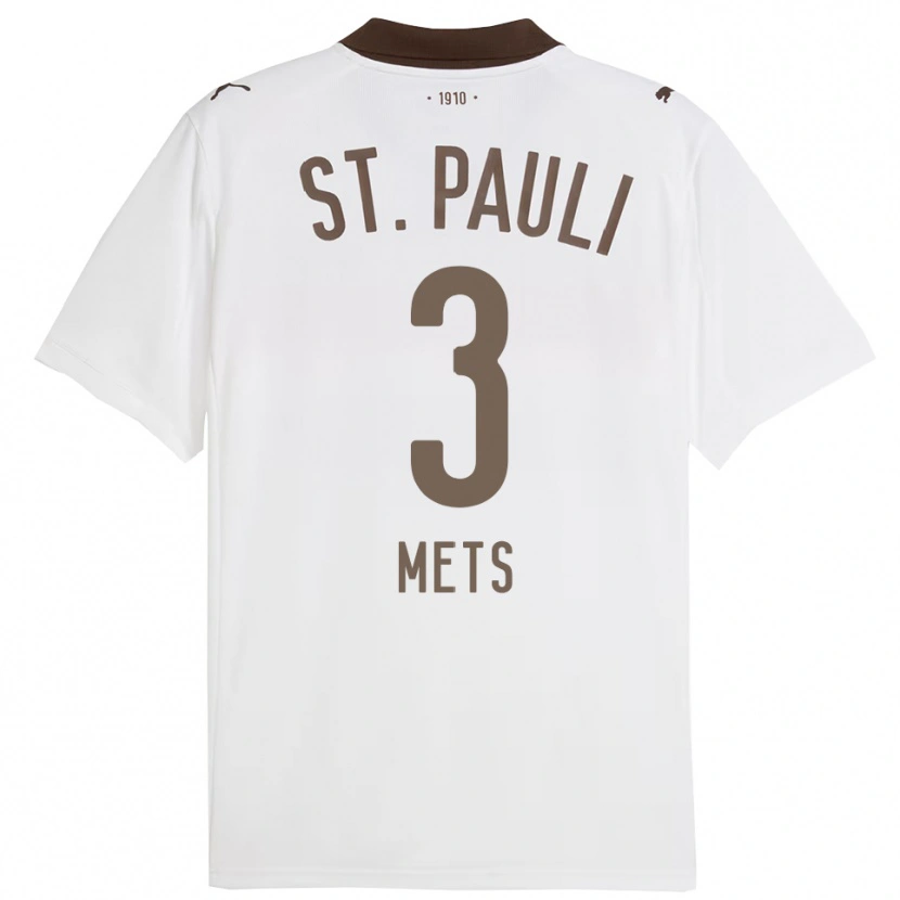 Danxen Femme Maillot Karol Mets #3 Blanc Rouge Tenues Extérieur 2025/26 T-Shirt