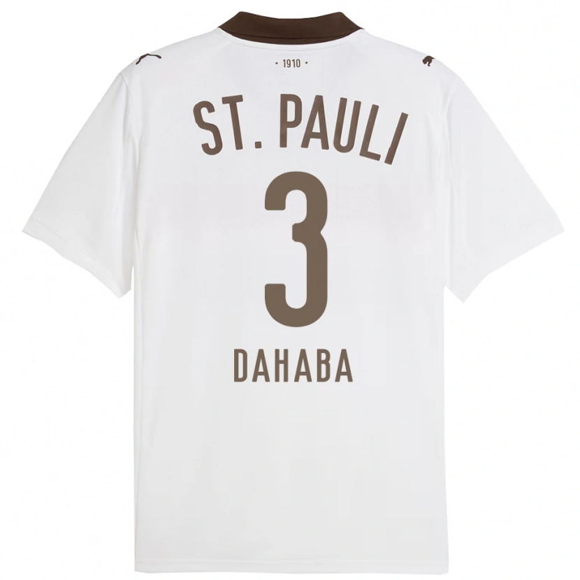 Danxen Femme Maillot Muhammad Dahaba #3 Blanc Rouge Tenues Extérieur 2025/26 T-Shirt