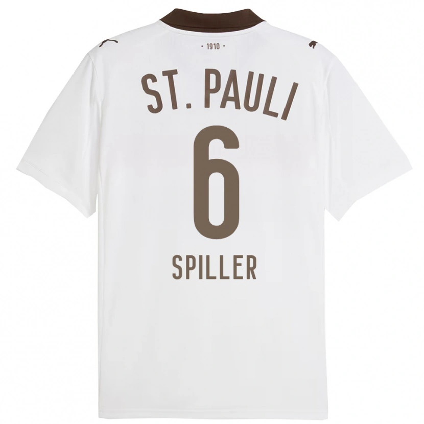 Danxen Femme Maillot Nele Spiller #6 Blanc Rouge Tenues Extérieur 2025/26 T-Shirt
