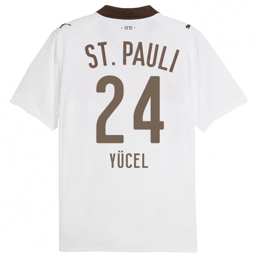 Danxen Femme Maillot Simon Yücel #24 Blanc Rouge Tenues Extérieur 2025/26 T-Shirt
