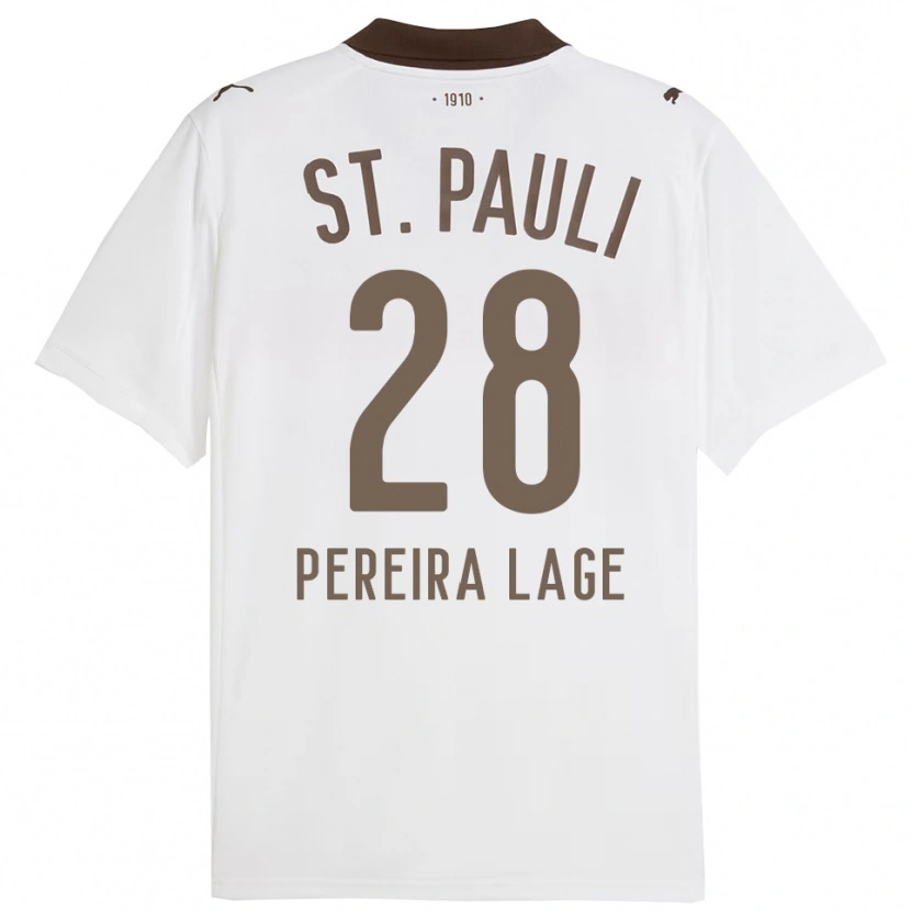 Danxen Femme Maillot Mathias Pereira Lage #28 Blanc Rouge Tenues Extérieur 2025/26 T-Shirt