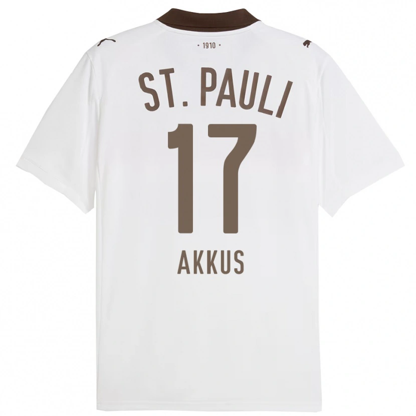 Danxen Femme Maillot Özgür Akkus #17 Blanc Rouge Tenues Extérieur 2025/26 T-Shirt