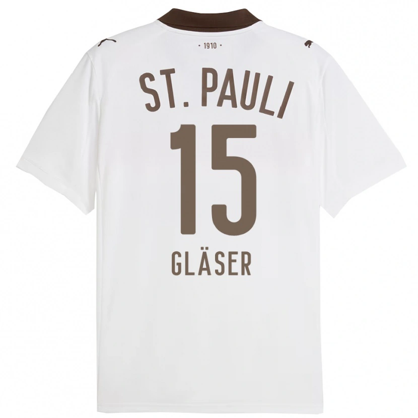 Danxen Femme Maillot Julian Gläser #15 Blanc Rouge Tenues Extérieur 2025/26 T-Shirt