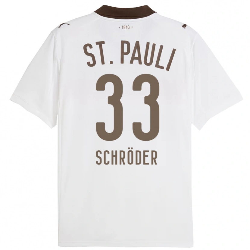 Danxen Femme Maillot Lennard Schröder #33 Blanc Rouge Tenues Extérieur 2025/26 T-Shirt