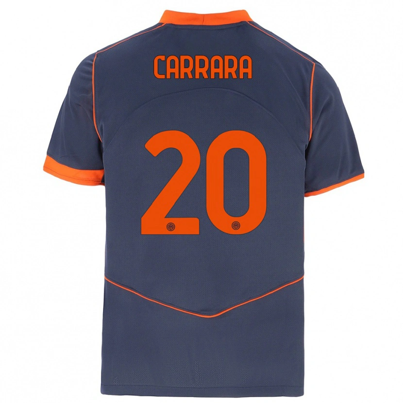Danxen Femme Maillot Cristian Carrara #20 Gris Orange Troisieme 2025/26 T-Shirt