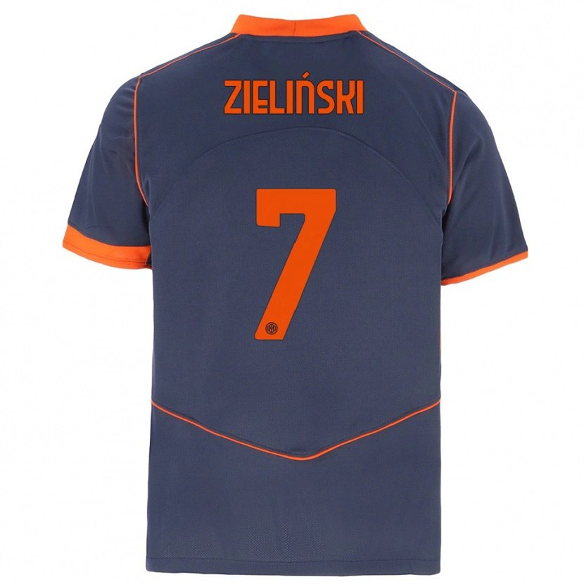 Danxen Femme Maillot Piotr Zieliński #7 Gris Orange Troisieme 2025/26 T-Shirt