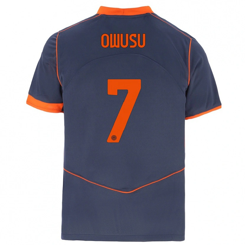 Danxen Femme Maillot Enoch Owusu #7 Gris Orange Troisieme 2025/26 T-Shirt