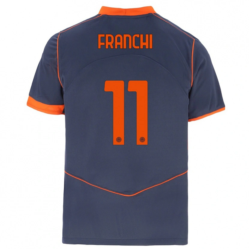 Danxen Femme Maillot Mirko Franchi #11 Gris Orange Troisieme 2025/26 T-Shirt