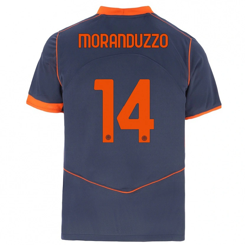 Danxen Femme Maillot Nicolo Moranduzzo #14 Gris Orange Troisieme 2025/26 T-Shirt