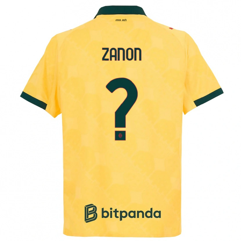 Danxen Femme Maillot Thomas Zanon #0 Jaune Noir Troisieme 2025/26 T-Shirt