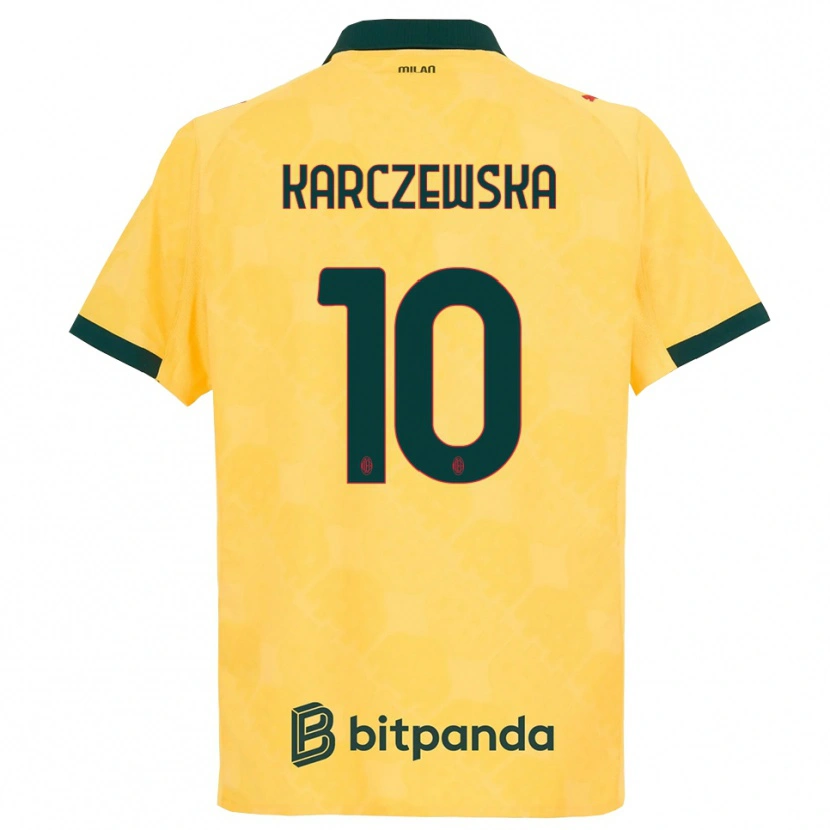 Danxen Femme Maillot Nikola Karczewska #10 Jaune Noir Troisieme 2025/26 T-Shirt