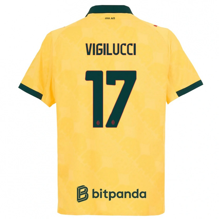Danxen Femme Maillot Valery Vigilucci #17 Jaune Noir Troisieme 2025/26 T-Shirt