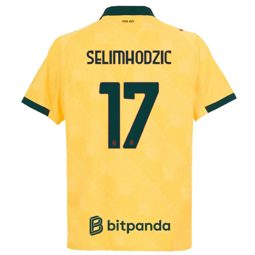 Danxen Femme Maillot Noa Selimhodzic #17 Jaune Noir Troisieme 2025/26 T-Shirt
