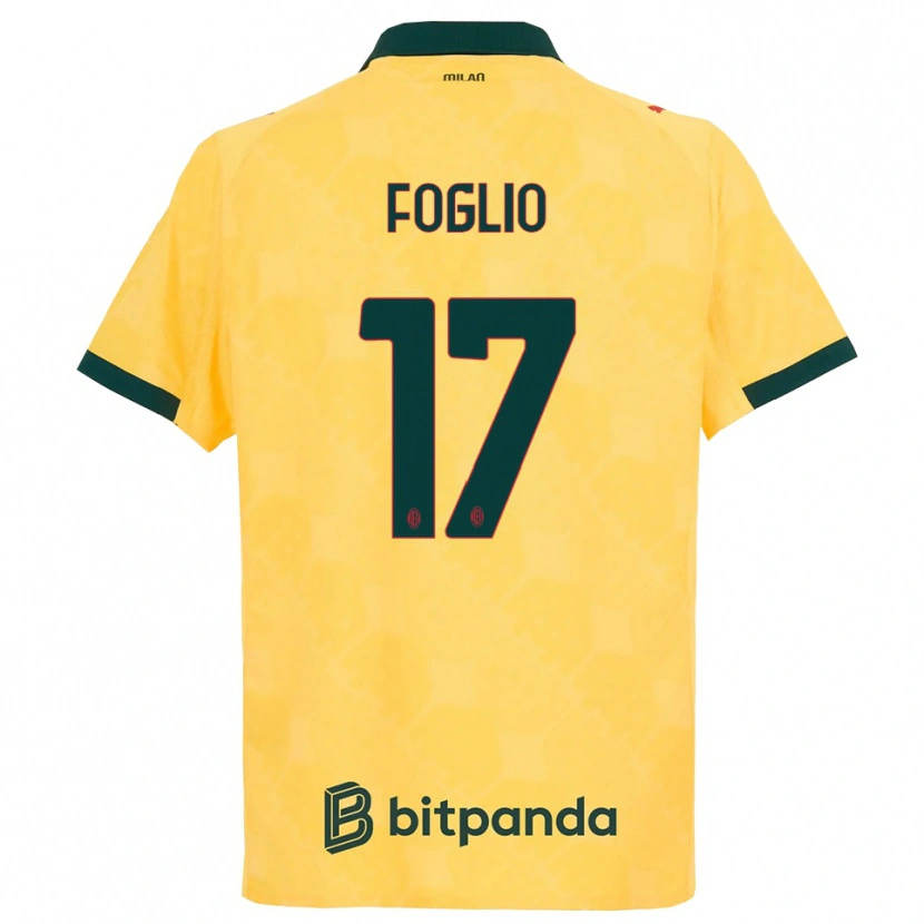 Danxen Femme Maillot Christian Foglio #17 Jaune Noir Troisieme 2025/26 T-Shirt