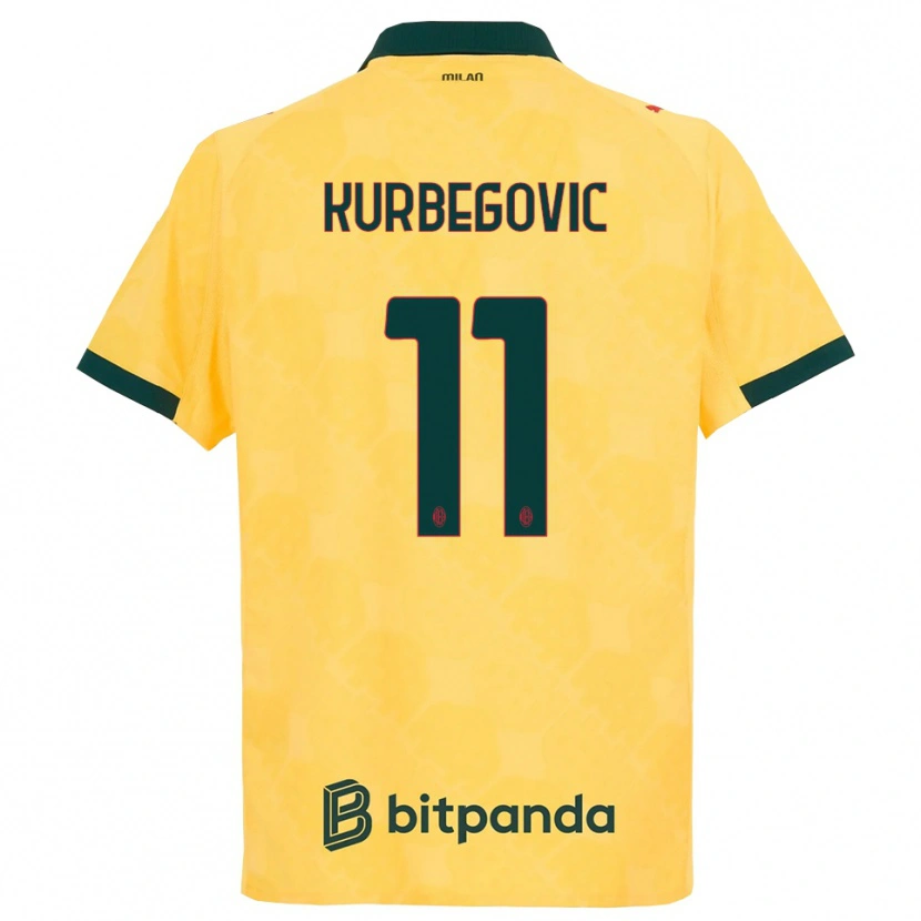 Danxen Femme Maillot Dino Kurbegovic #11 Jaune Noir Troisieme 2025/26 T-Shirt