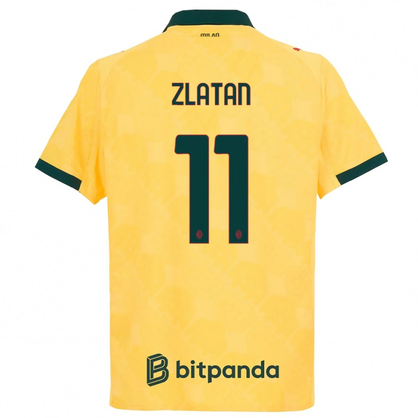 Danxen Femme Maillot Zlatan Ibrahimovic #11 Jaune Noir Troisieme 2025/26 T-Shirt