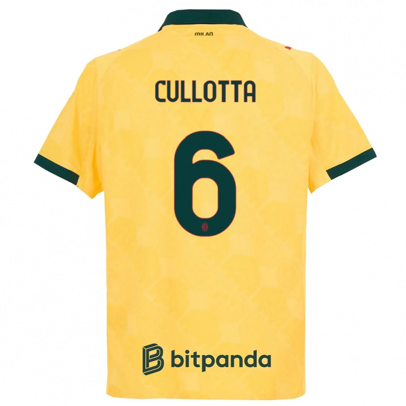 Danxen Femme Maillot Andrea Cullotta #6 Jaune Noir Troisieme 2025/26 T-Shirt