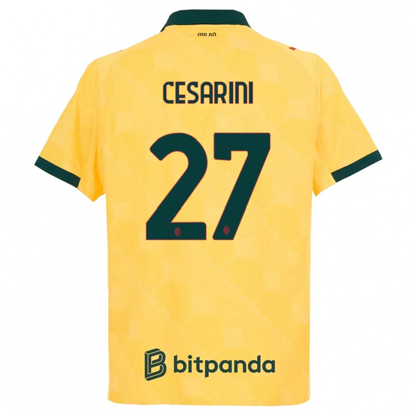 Danxen Femme Maillot Erin Maria Patrizia Cesarini #27 Jaune Noir Troisieme 2025/26 T-Shirt