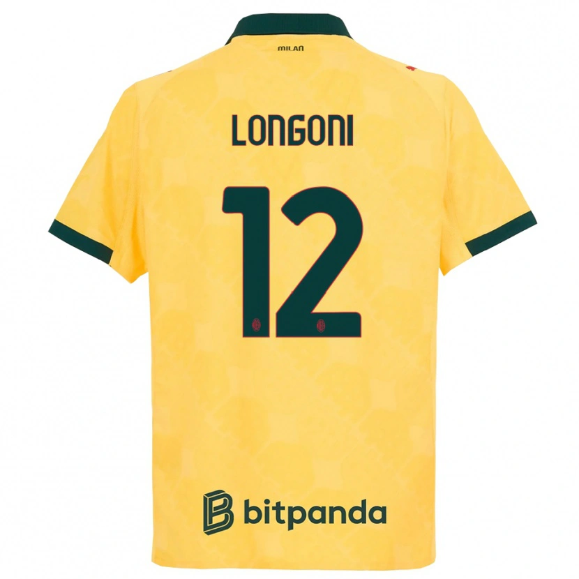 Danxen Femme Maillot Alessandro Longoni #12 Jaune Noir Troisieme 2025/26 T-Shirt