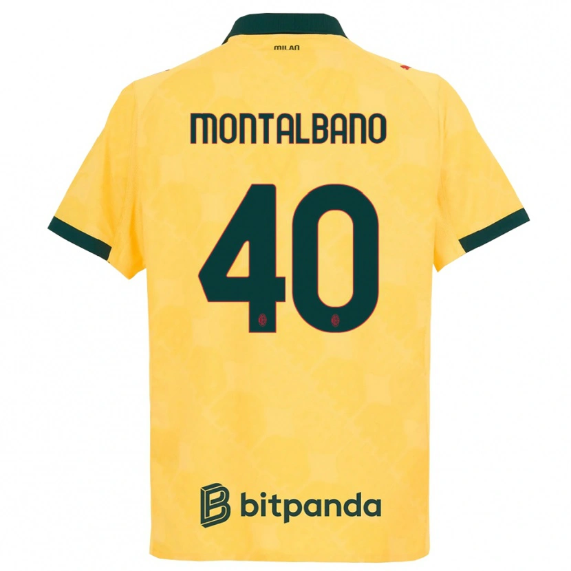 Danxen Femme Maillot Nicolo Montalbano #40 Jaune Noir Troisieme 2025/26 T-Shirt