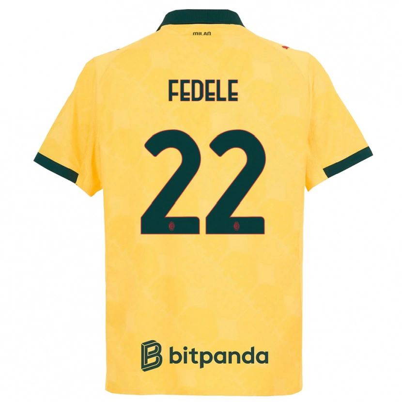 Danxen Femme Maillot Noemi Fedele #22 Jaune Noir Troisieme 2025/26 T-Shirt