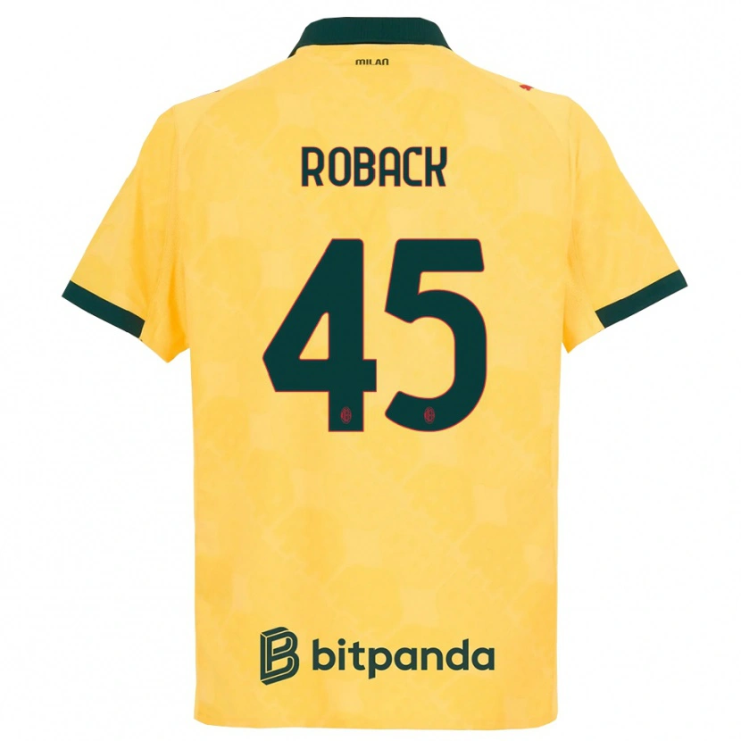 Danxen Femme Maillot Emil Roback #45 Jaune Noir Troisieme 2025/26 T-Shirt