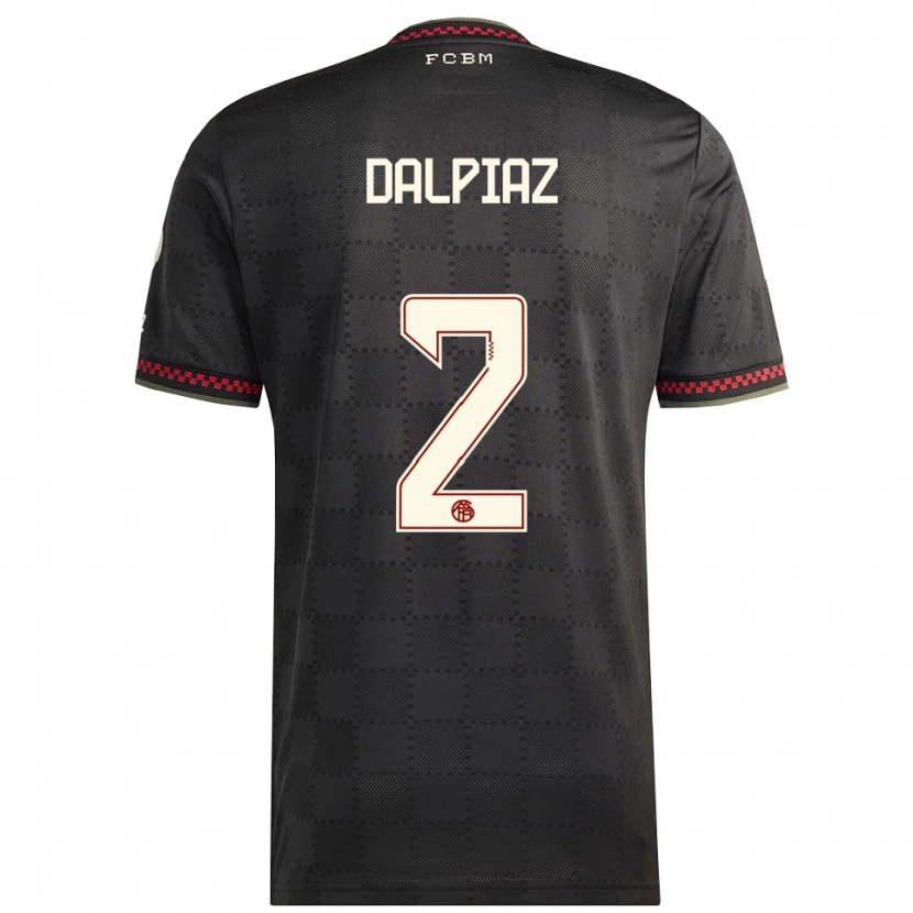 Danxen Femme Maillot Magnus Dalpiaz #2 Noir Blanc Troisieme 2025/26 T-Shirt