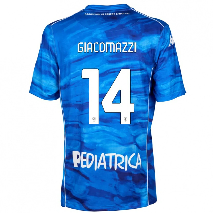 Danxen Enfant Maillot Sebastián Giacomazzi #14 Bleu Blanc Tenues Domicile 2025/26 T-Shirt