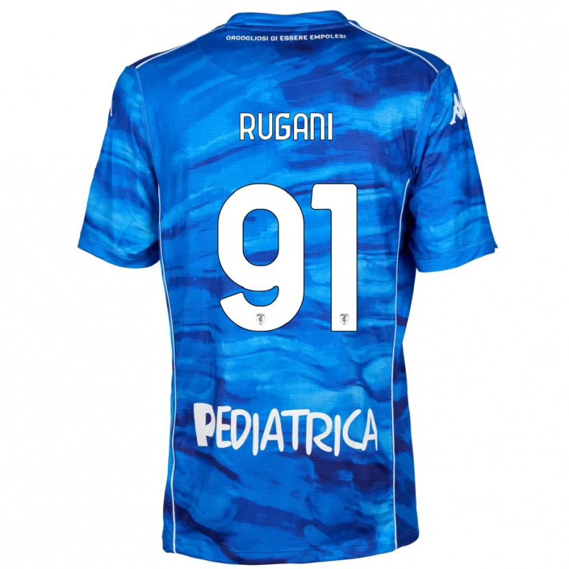 Danxen Enfant Maillot Tommaso Rugani #91 Bleu Blanc Tenues Domicile 2025/26 T-Shirt