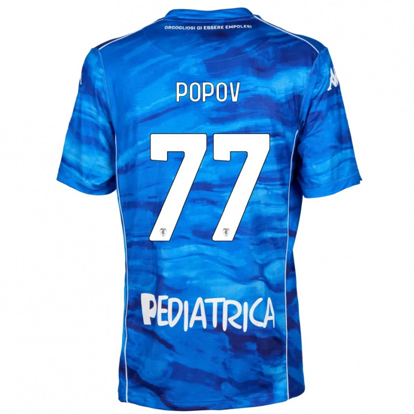 Danxen Enfant Maillot Bogdan Popov #77 Bleu Blanc Tenues Domicile 2025/26 T-Shirt