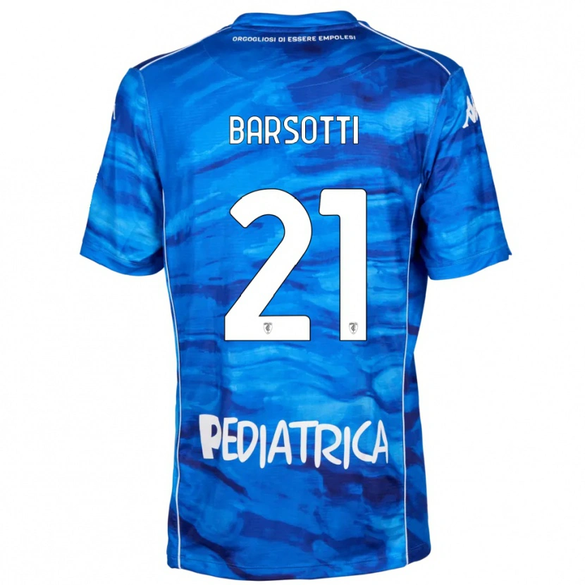 Danxen Enfant Maillot Leonardo Barsotti #21 Bleu Blanc Tenues Domicile 2025/26 T-Shirt