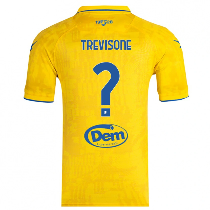 Danxen Enfant Maillot Gianmarco Trevisone #0 Jaune Bleu Tenues Domicile 2025/26 T-Shirt