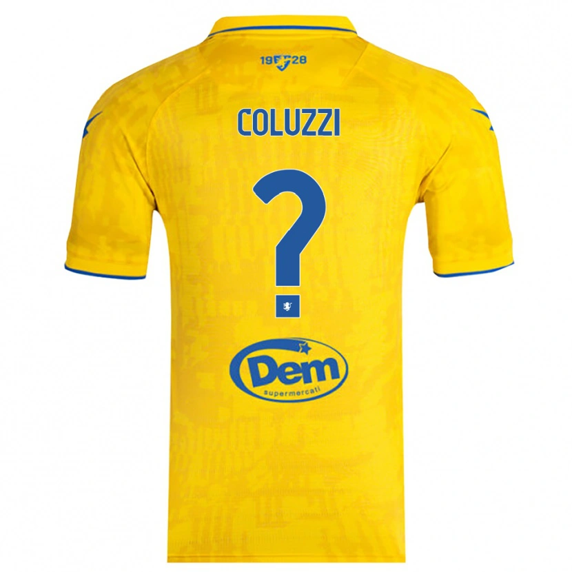 Danxen Enfant Maillot Alessandro Coluzzi #0 Jaune Bleu Tenues Domicile 2025/26 T-Shirt