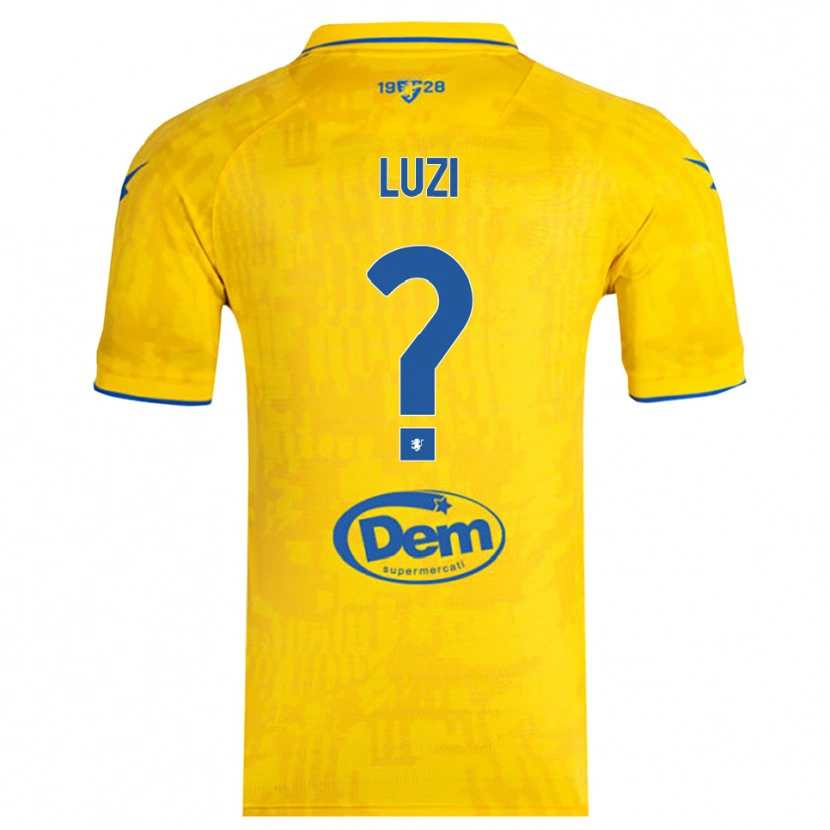 Danxen Enfant Maillot Daniel Luzi #0 Jaune Bleu Tenues Domicile 2025/26 T-Shirt