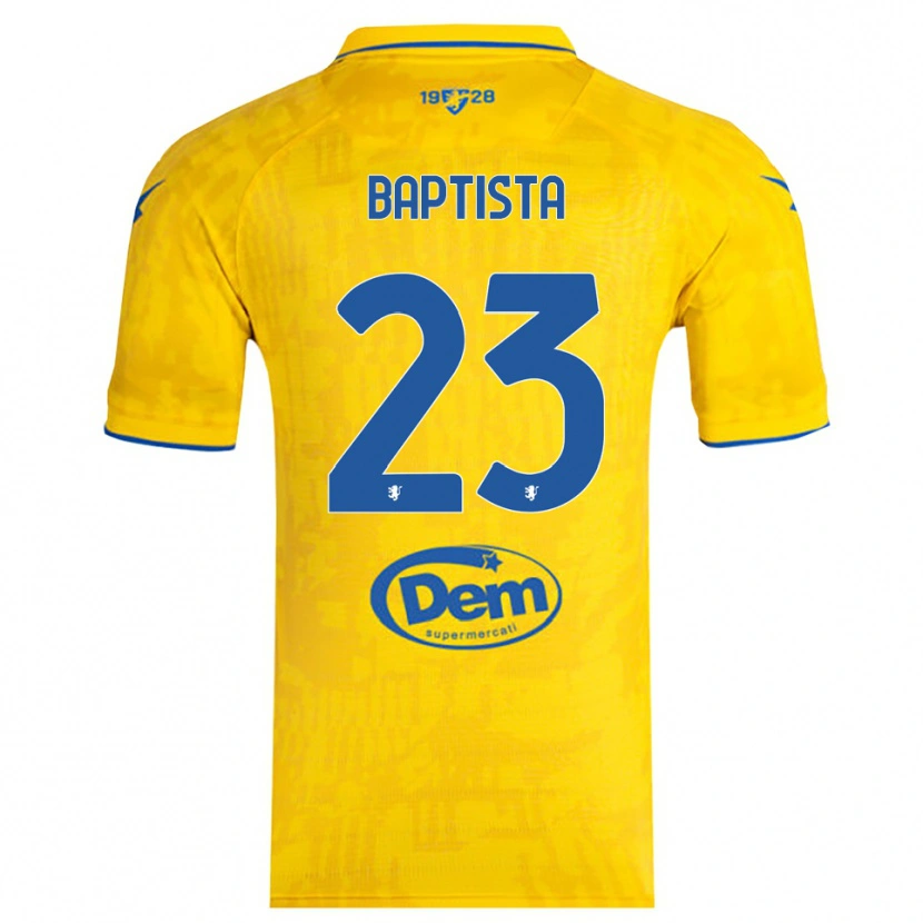 Danxen Enfant Maillot Viktor Baptista #23 Jaune Bleu Tenues Domicile 2025/26 T-Shirt
