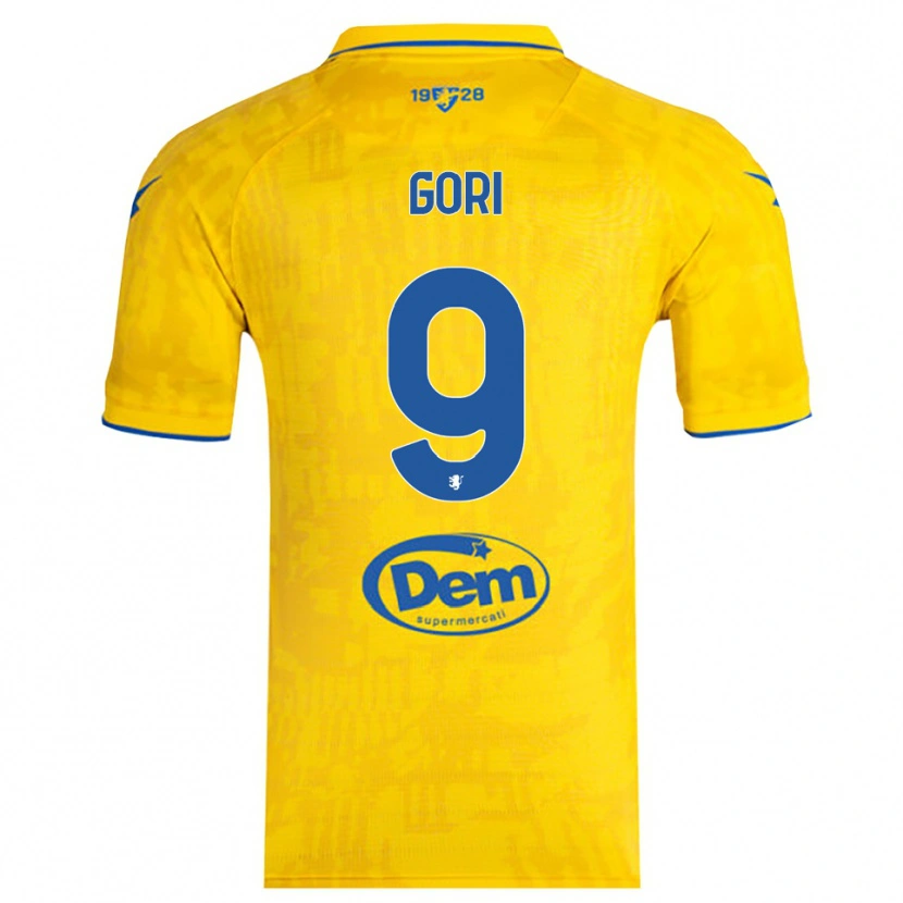 Danxen Enfant Maillot Lorenzo Gori #9 Jaune Bleu Tenues Domicile 2025/26 T-Shirt